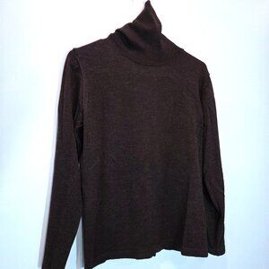 Morgano Dark Brown Wool Turtleneck Sweater Size M